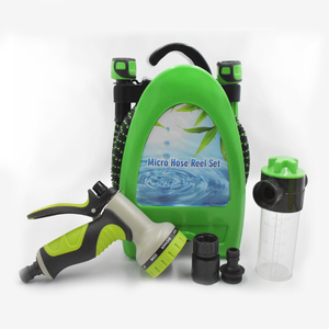 Taşınabilir hortum makarası, bahçe teleskopik su boru rafı, yerden tasarruf sağlayan sulama depolama için kompakt bahçe hortumu makara sepeti - Product Image 1