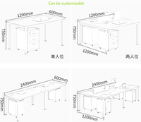 Poste de travail informatique modulaire pour bureau, bureau de direction personnalisé pour projet en espace ouvert