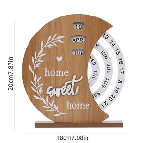 맞춤형 달 모양 원목 만년 달력 - Product Image 4