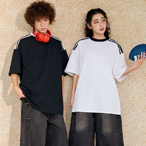 Oversized Crewneck High-Street Tee 240gsm Heavyweight, Vintage Colorblock - Product Image 3