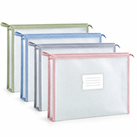Trousse de Toilette Transparente en PU avec Bordure Rose, Pochette à Fermeture Éclair, Grande Base, pour Voyage, Vente en Gros pour Femmes