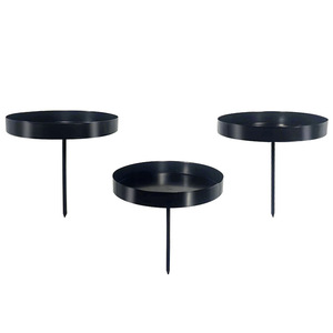 金属柱状烛台，带尖头圆烛盘，适用于圣诞花环家居餐桌装饰 - Product Image 5