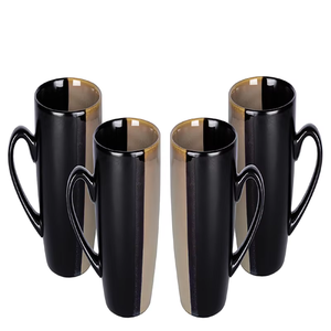 Nordic <b>Black</b> and Gold Edge Creative Western Family Gathering Supplies Ceramic Soup Bowls <b>Plates</b> and Cutlery Sets - Product Image 5