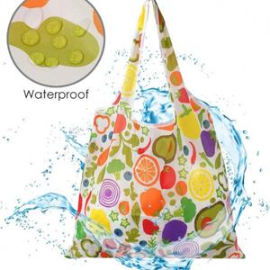 Sacs de courses pliables personnalisés en polyester Ripstop écologique, grands sacs fourre-tout réutilisables pour l'épicerie - Product Image 3