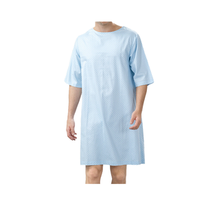 Uniformes de Hospital de Mezcla de Algodón con Logotipo Personalizado, Batas de Paciente de Manga Corta y Larga con Lazo Trasero - Product Image 1