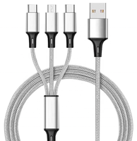 Cantell Kabel Pengisi Daya Ponsel, Kabel Pengisian Daya Ponsel 3 In 1 Kepang Cepat