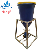 HANGFENG TLJ004 100L 0.37KW 380V PP Plastik Alat Pemberi Makan Ikan Udang Tiram Otomatis Bergetar Tahan Lama Peralatan Tambak Akuakultur