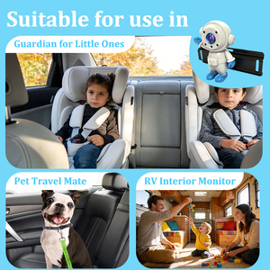 Caméra double AHD vision nocturne 7 pouces pour voiture, moniteur bébé, caméra de voiture pour siège arrière avec dessin animé - Product Image 2