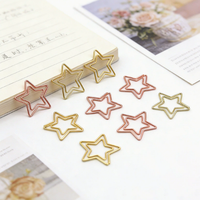 Clips de papier créatifs en métal, mignons, pour l'été, marque-pages étoiles, étiquettes de page pour le bureau, cadeaux de papeterie