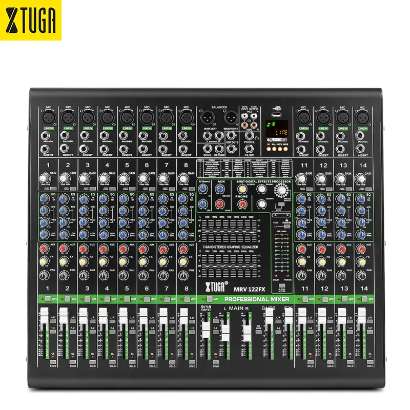 Xtuga MRV122FX modelli esplosivi Mixer professionale a 12 canali Audio per palcoscenico