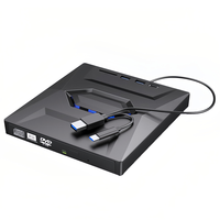 Unità CD DVD Esterna USB 3.0 Tipo C con Hub USB, Lettore di Schede SD Tipo-C, Lettore/Scrittore di Dischi CD DVD RW ROM, Adattatore
