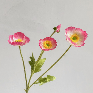 Ramo de amapolas de estilo coreano, flores artificiales de seda, simulación altamente realista para decoración de habitaciones, fondo fotográfico - Product Image 3
