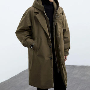 <b>Long</b> Casual Fashion Casual Winter Plus Size Stand Collar Windbreaker Warm Outerwear <b>Men's</b> Winter <b>Jacket</b> Coat with Hood - Product Image 3