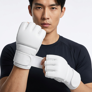 ถุงมือกีฬาแบบครึ่งนิ้ว ทำจากไนลอนผสมสแปนเด็กซ์ พร้อมแถบรัดแบบแปะติด ช่วยพยุงข้อมือสำหรับผู้ป่วยโรคข้ออักเสบ - Product Image 6