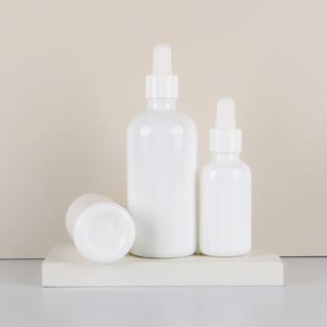 30ml 50ml Luxury White Dropper <b>Bottle</b> Glass <b>Bottle</b> Customized Essential Oil <b>Bottle</b> Cosmetics Container <b>Empty</b> With Rubber Dropper - Product Image 1