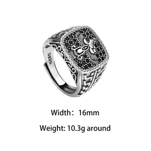Anelli in Argento Sterling 925 con Zirconi, Motivo Uccelli Portafortuna, per Uomo e Donna, Gioielli Regalo - Product Image 3