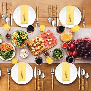 Modern Stainless Steel Cutlery Set with Bamboo Handle Knife <b>Fork</b> Spoon Silverware Flatware Sets for Wedding Restaurant - Product Image 3