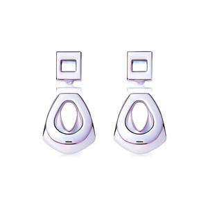 EE-250-4624-27 Pendientes de Moda Geométricos Plateados en Plata de Ley 316L de Acero Inoxidable Unisex - Product Image 2