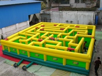 Offre Spéciale 10*10M géant interactif château gonflable labyrinthe enfants extérieur labyrinthe terrain de jeu gonflable à vendre