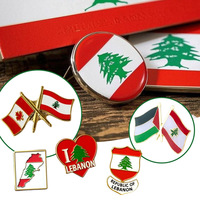 Carte libanaise drapeau festival logo personnalisé pays drapeau autocollant métal téléphone autocollant Liban
