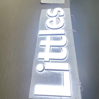 Logo mural 3D, enseigne d'entreprise, lettres blanches 3D, panneau de nom 3D, enseigne en acrylique LED, résistante à l'eau, écologique