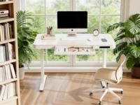 PRORIALS Bureau d'ordinateur et de travail électrique ergonomique en métal au design moderne, réglable en hauteur (assis-debout), durable et de grande capacité