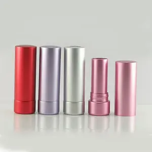 Unique Design Matte or Shiny Empty Aluminum Lip Stick Tube Round Shape