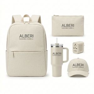 Set de Regalo de Lujo para Viajes de Negocios: Botella Térmica, Bolsa Organizadora, Tapones para Enchufes de Viaje, Mochila y Set de Regalo para a Bordo - Product Image 3