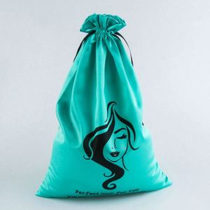 Sacs de rangement pour perruques en satin de soie avec cordon de serrage, sacs de voyage pour perruques en vrac, extensions de cheveux, cadeau - Product Image 3
