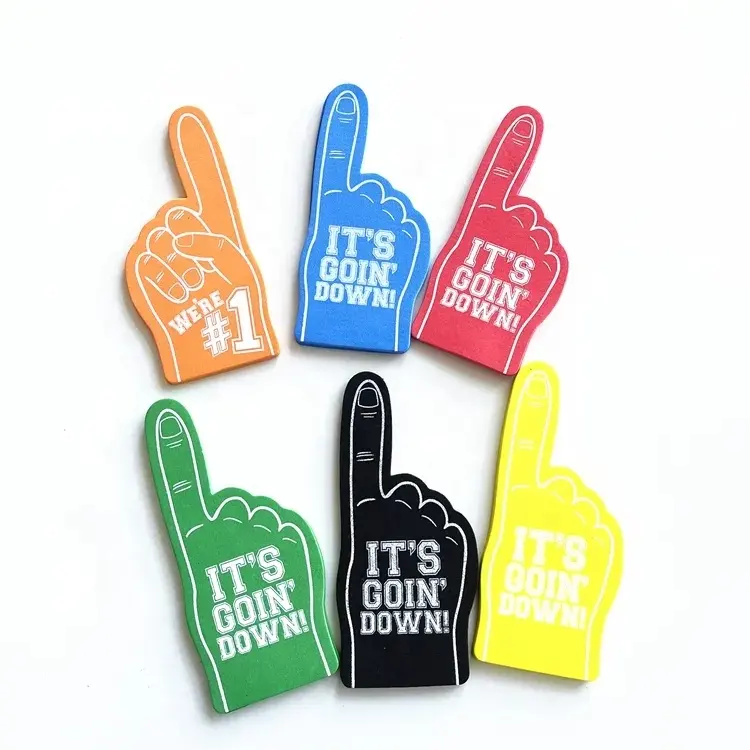 Productos de porristas personalizados deportes populares animando espuma EVA mano, mini Dedo de espuma mano para evento