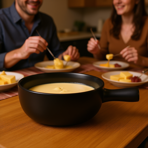 Kela Cheese Fondue Pan Basel Matte Black <b>Ceramic</b> 1.5L For Melting Cheese Serving - Product Image 3