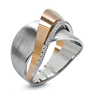 CAOSHI Exaggerated Personality <strong>Silver</strong> Retro Large <strong>Rings</strong> Style Luxury Crisscross <strong>Statement</strong> Punk <strong>Rings</strong> Women - Product Image 1