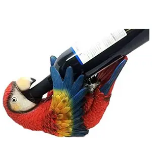Polyresin Wijnfles Houder Hars Rode Scarlet Macaw Papegaai Wijn Fles Houder Caddy Beeldje 10.25 "Lange Keuken Eetkamer Party