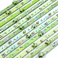 Bandes de papier origami Lucky Star en gros, motif rayé de dessin animé Panda, impression double face, emballage en boîte, décoration artisanale DIY