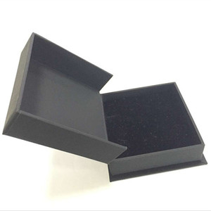 Black touch Gold stamping Logo Velvet sponge insert jewelry box