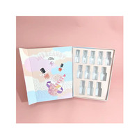 Boîtes d'emballage de vernis à ongles de luxe personnalisées, séparateurs en carton pour cosmétiques, gaufrage, pelliculage mat, professionnel, lot de 12 boîtes