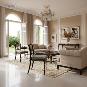 Silla de Comedor de Lujo EKAR Regent Celestial |   Sillón de <span class=keywords><strong>Estilo</strong></span> Inglés Pintado a Mano | - Product Image 4