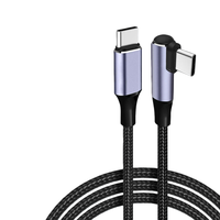 Haute qualité 5A USB C PD 100W coude droit câble de charge rapide en Nylon tressé 20V pour le chargement d'ordinateur