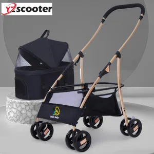 Factory Wholesale Custom Easy Fold Luxury Pet Carriage 4 Wheel Double Cheap Pet Stroller