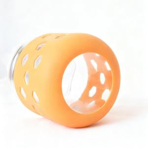 Pot en verre <span class=keywords><strong>de</strong></span> 16 oz pour Overnight Oats avec manchon en silicone, antidérapant, hermétique, <span class=keywords><strong>de</strong></span> qualité alimentaire, pour épices/salades/miel/café/confitures/conserves - Product Image 6