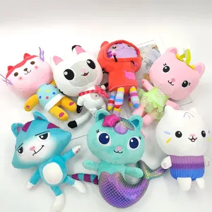 Soft Cartoon Plush Animals House Cat Cat Plushie Doll Stuffed Animals Mermaid Plush Gabby Dollhouse Gaby Toy