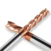 Fraise carrée en carbure monobloc 3/4 dents, revêtement AlTiN, pour usinage CNC de l'acier