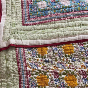 Best Price Kantha Patchwork <b>Duvet</b> Vintage Style <b>Queen</b> <b>Size</b> Cotton Kantha Quilt Soft Reversible Winter Blanket for Hotel Use - Product Image 1