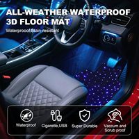 Tapis de sol de voiture universels à fibres optiques LED Starlight, 7 couleurs, imperméables, antidérapants, classés IP68, avec télécommande et variateur d'intensité