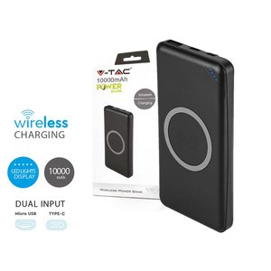 * Presa * Power Bank portatile 10000 mAh sottile con ricarica Wireless e colore USB SKU-8909 nero-elettronica/telefonia e - Product Image 1