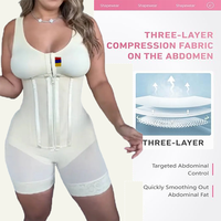 Faja colombienne pour femme, post-partum, de compression, respirante, à maintien ferme, avec fermeture éclair à l'entrejambe, antibactérienne, Étape 3
