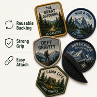 Patch brodé personnalisé pour équipement de plein air, motif fleur cœur, support réutilisable, fabricant OEM ODM pour commandes en gros