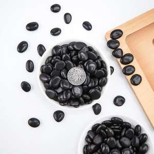 Pierre de galet colorée de Nanjing, pierre de pavé noire polie, roche de rivière noire pour l'aménagement paysager de jardin extérieur, pavage de route - Product Image 1