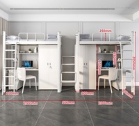 Meubles pour dortoirs scolaires Lits superposés avec escalier pour étudiants et lit superposé simple avec combinaison de bureau en dessous