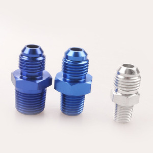 Adaptador de Conexiones AN de Aluminio con Rosca NPT Azul Plateado para Líneas de Combustible y Aceite de Motocicletas y ATV - Product Image 1